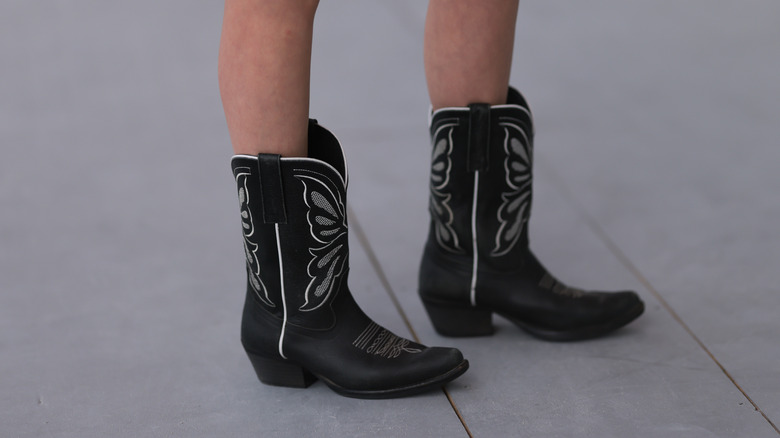 Black and white cowboy boots