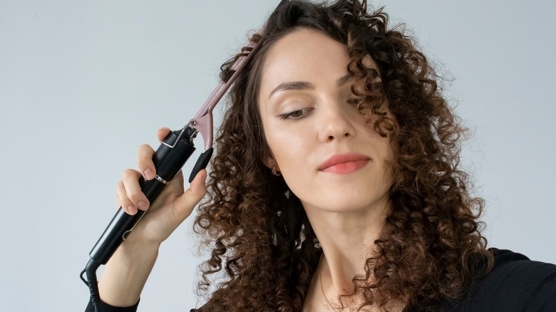 permed hair and heat tools