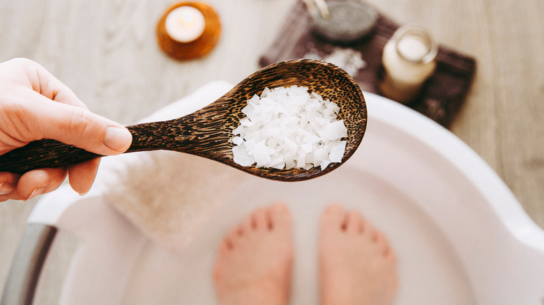 adding salt to a bath