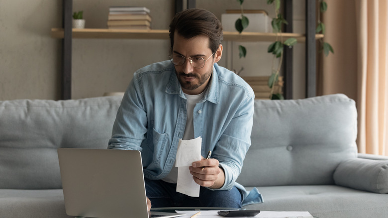 Busy man on laptop