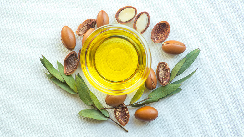 Argan oil with Argania spinosa nuts