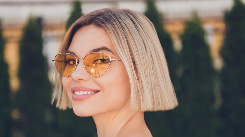 woman with blonde hair smiling 