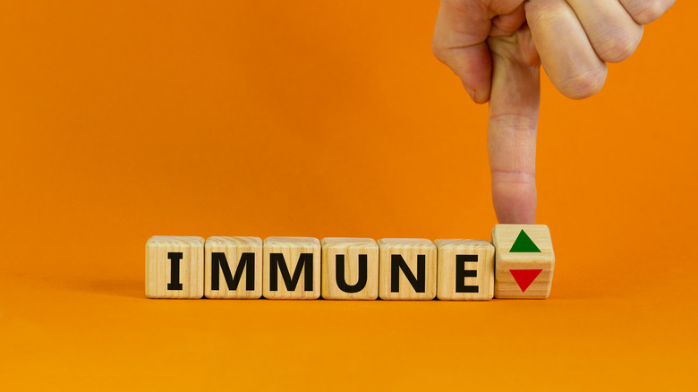 Blocks spelling "immune"