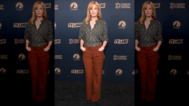 Kelly Reilly in a patterned shirt