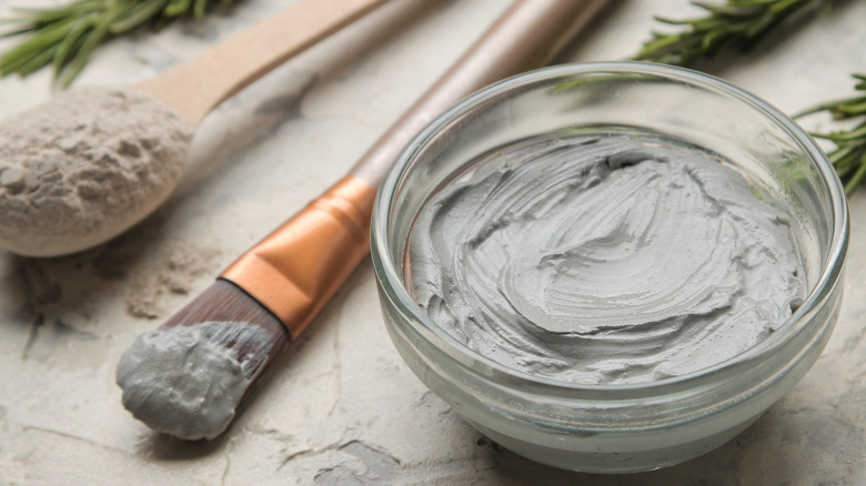 clay mask mixture in bowl