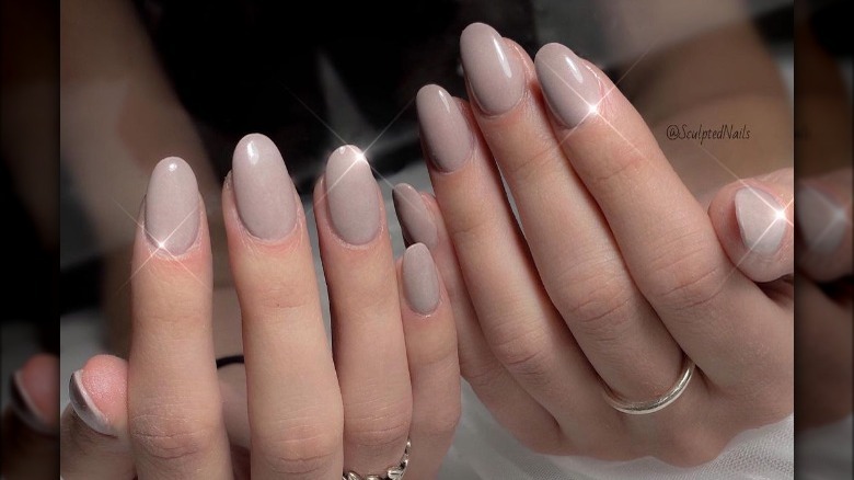 nude nail polish manicure