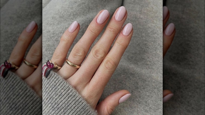 pale pink manicure