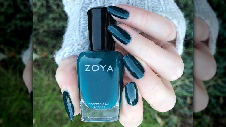 teal blue nail polish 