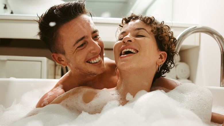 couple in tub