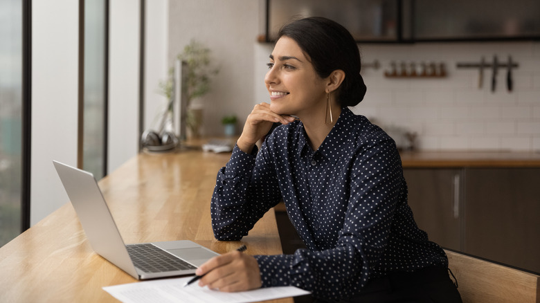 woman working