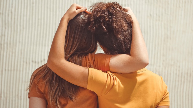 two women embracing