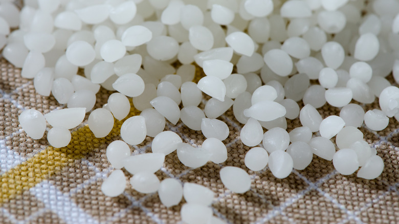 wax pellets ingredient on top of a blanket