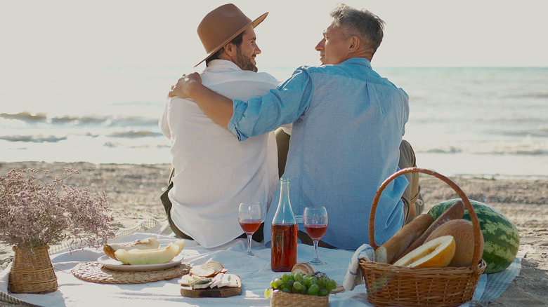 couple having a beach date