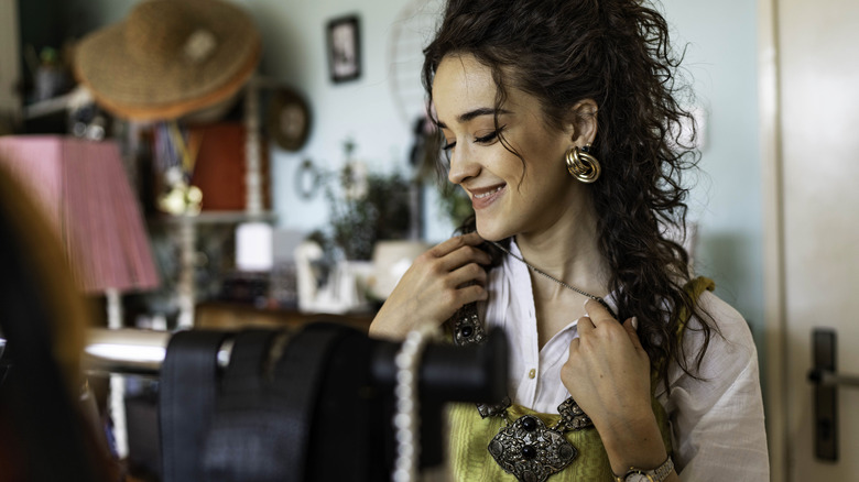 Woman at vintage store