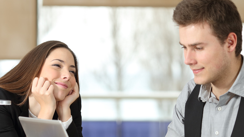 woman infatuated with coworker