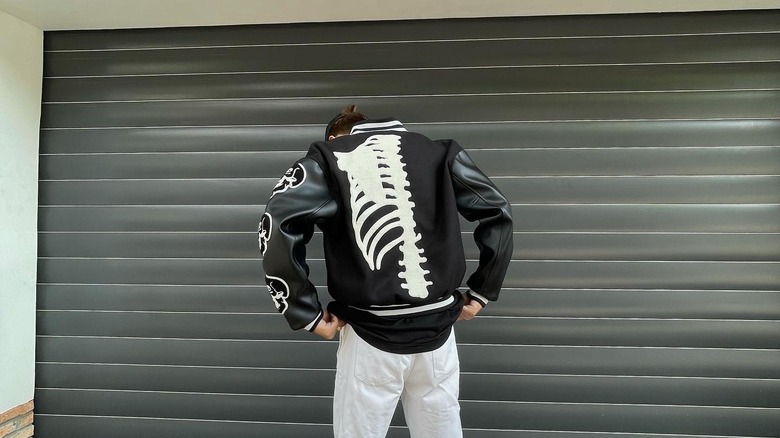 punk style varsity jacket