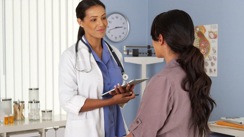 Woman visiting her female OBGYN