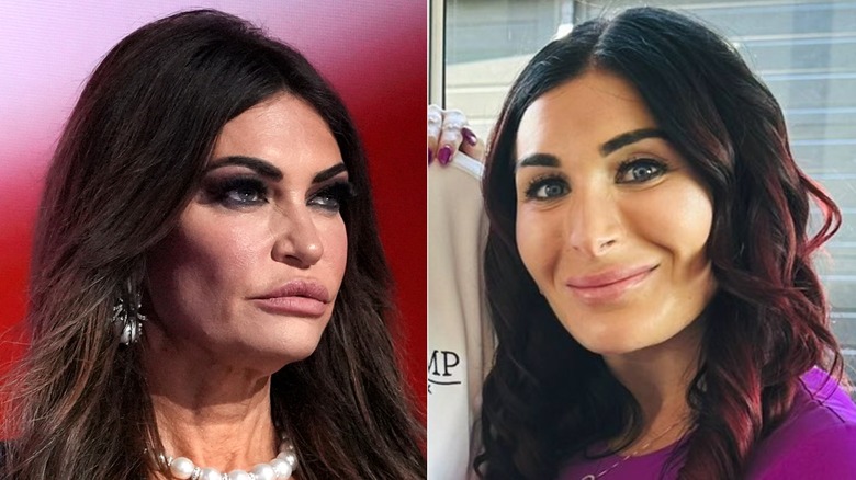 Side-by-side closeups of Kimberly Guilfoyle and Laura Loomer.