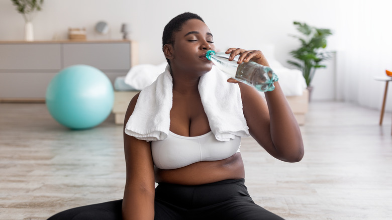 Woman drinking water