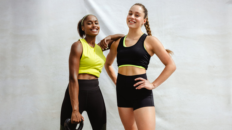 Two women in athletic clothes