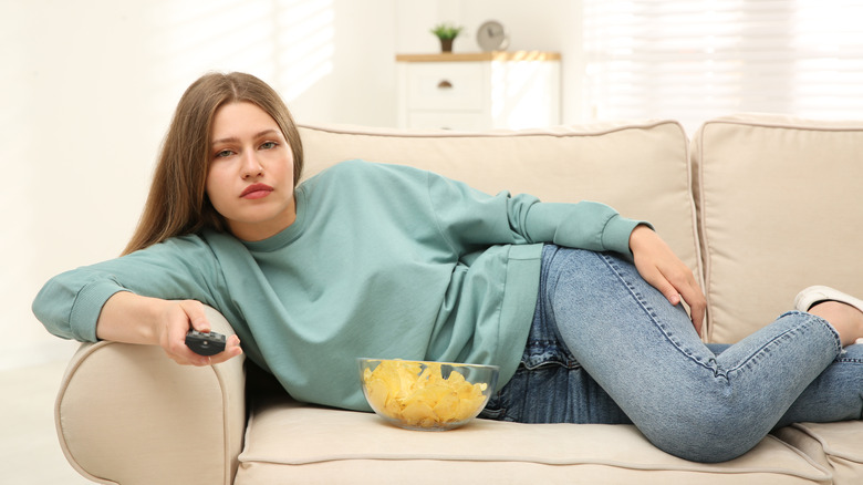 woman on couch