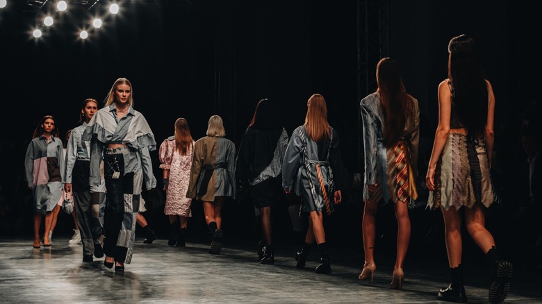 Models on a runway