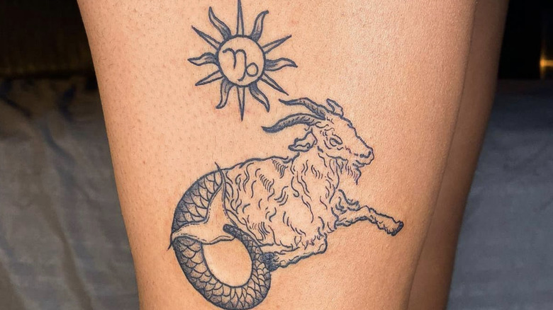 Capricorn sea goat tattoo