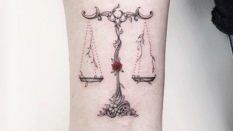 Libra scale tattoo