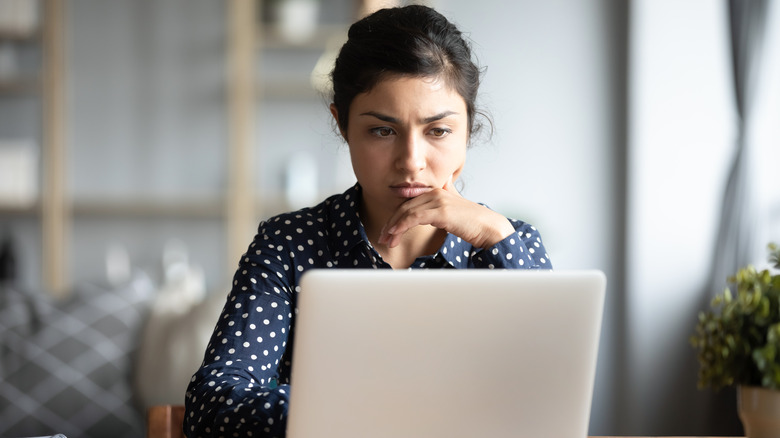 woman working on laptop