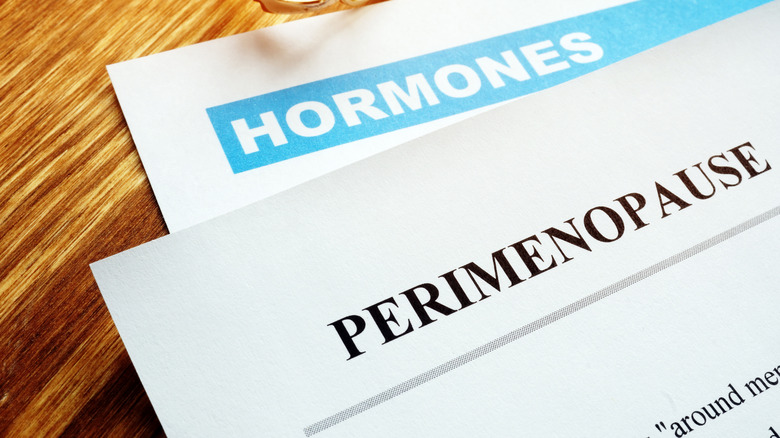 paperwork on perimenopause