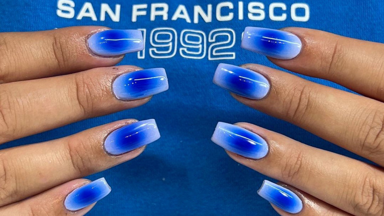 blue aura nails