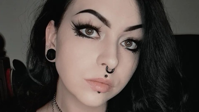 woman with a medusa piercing