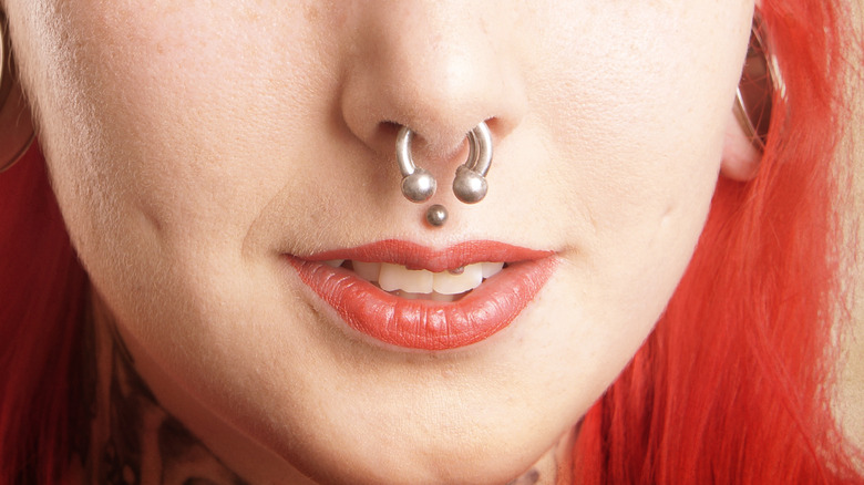 woman with a medusa piercing