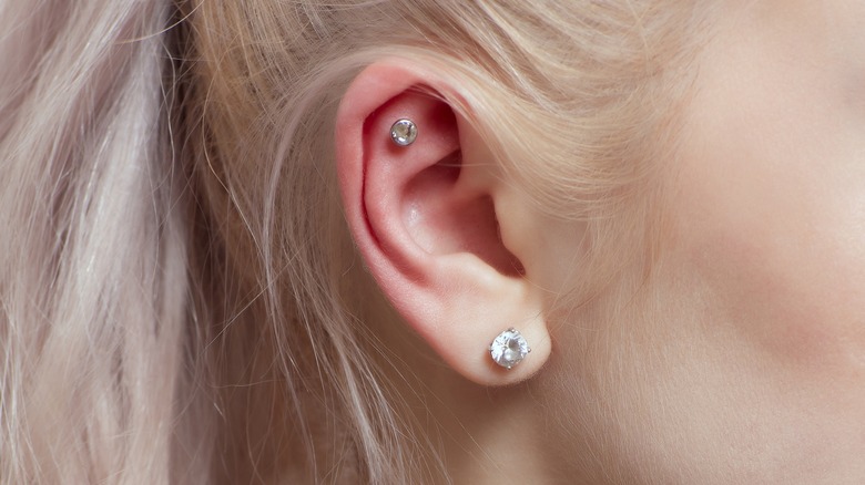 Girl with a conch piercing