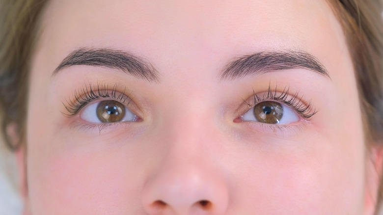 Woman with a lash lift