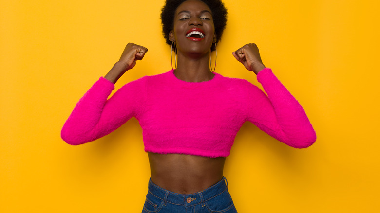 Bright pink crop top