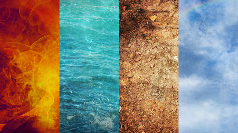 Four elements: earth, air, fire, water