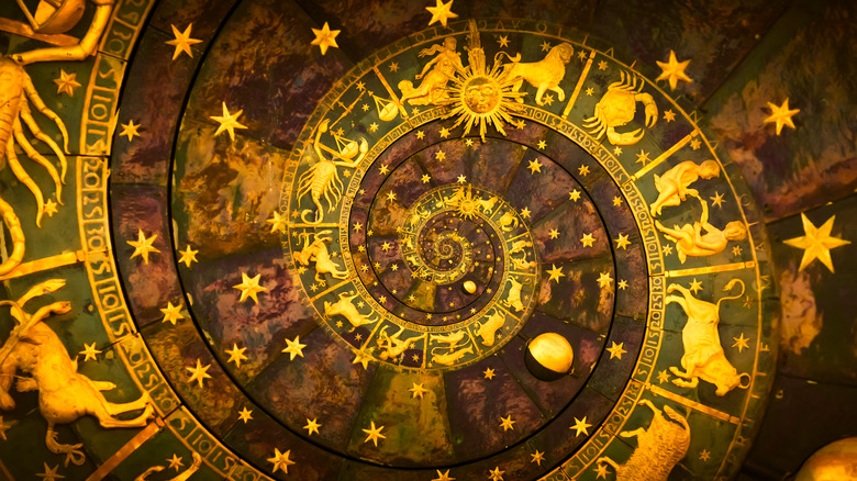 artistic spiral of zodiac signs