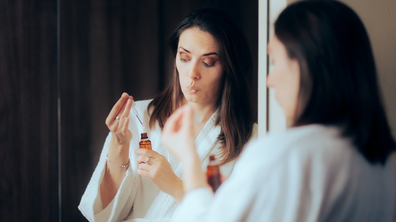 woman running out of retinol