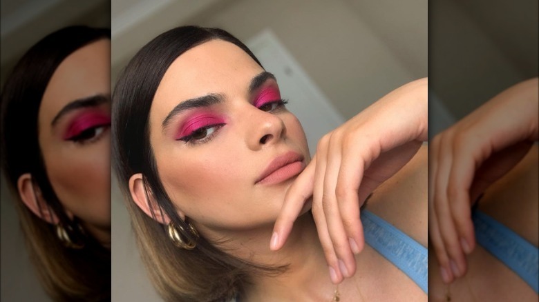 Hot pink eyeshadow