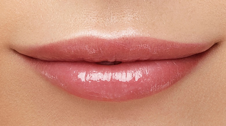 close up of a womans lips 