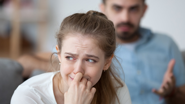 woman crying during relationship conflict