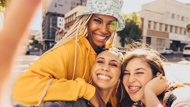 Group of young women laughing