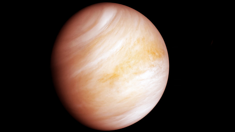 Planet Venus against a black background