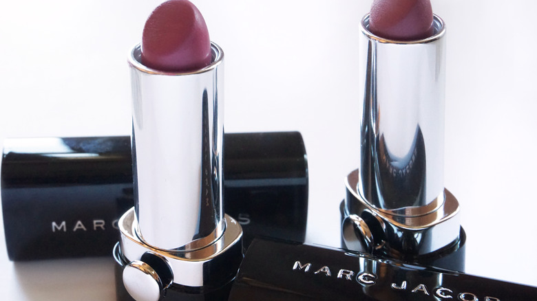 Marc Jacobs lipsticks on a white background.