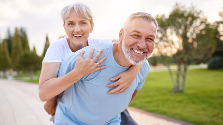 Happy older couple outdoors