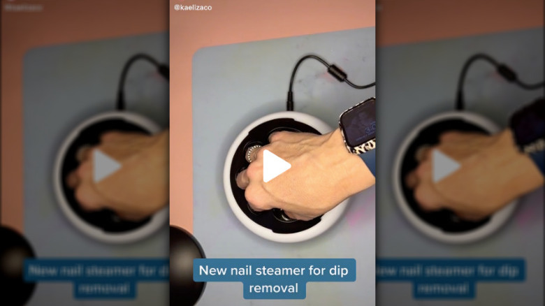 tiktok video featuring nail steamer