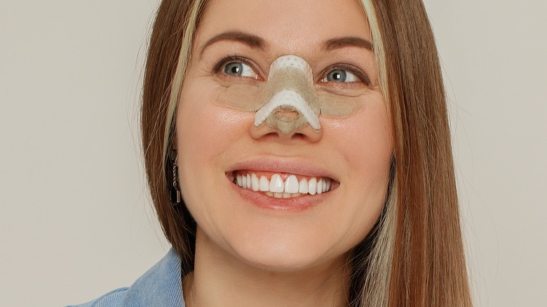 woman after getting nose job