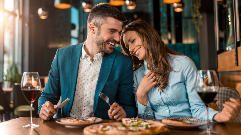 Couple having pizza