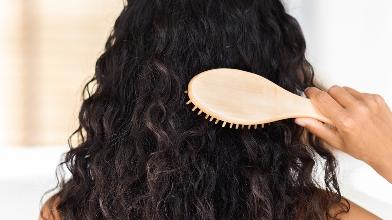 woman with curly hair